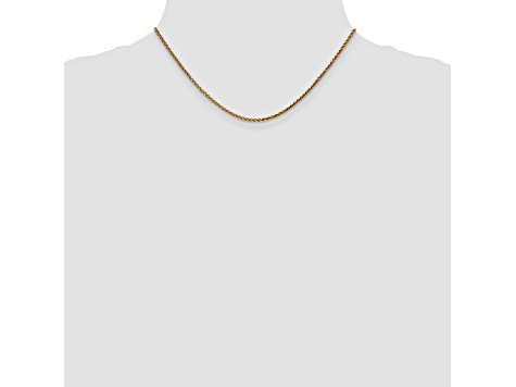 14k Yellow Gold 1.8mm Solid Diamond Cut Wheat Chain 16 inches