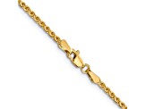 14k Yellow Gold 1.8mm Solid Diamond Cut Wheat Chain 18 inches