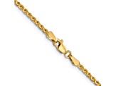 14k Yellow Gold 1.8mm Solid Diamond Cut Wheat Chain 20 inches