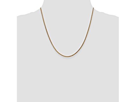 14K Yellow Gold 1.8mm Solid Diamond Cut Wheat Chain 20 Inches