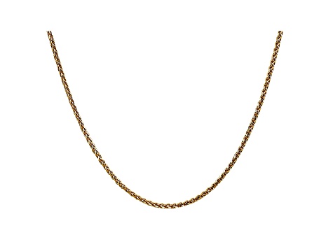 14k Yellow Gold 1.8mm Solid Diamond Cut Wheat Chain 24 inches