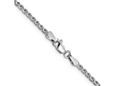 14k White Gold 1.8mm Solid Diamond Cut Wheat Chain 18 inches