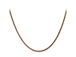 14k Rose Gold 1.8mm Solid Diamond Cut Wheat Chain 16 inches