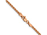 14k Rose Gold 1.8mm Solid Diamond Cut Wheat Chain 16 inches