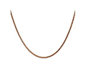 14k Rose Gold 1.8mm Solid Diamond Cut Wheat Chain 24 inches