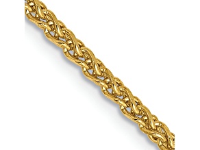 14k Yellow Gold 1.8mm Solid Diamond Cut Wheat Chain 22 inches