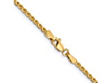 14k Yellow Gold 1.8mm Solid Diamond Cut Wheat Chain 22 inches