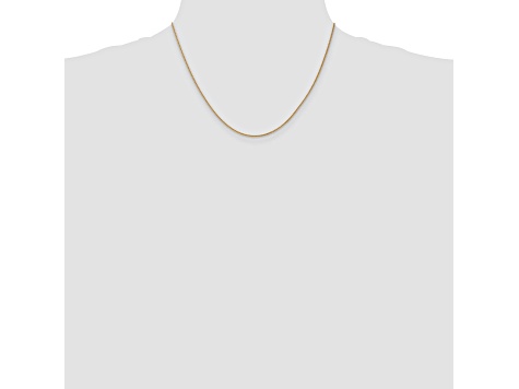 14k Yellow Gold 1mm Solid Polished Wheat Chain 18 inches