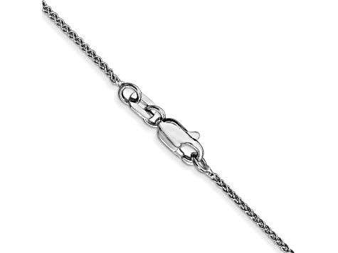 14k White Gold 1mm Wheat Pendant Chain 16 inches