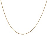 14k Yellow Gold 0.6mm Solid Diamond Cut Cable Chain 18 inches