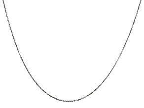 14k White Gold 0.6mm Solid Diamond Cut Cable Chain 16 inches