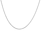 14k White Gold 0.6mm Solid Diamond Cut Cable Chain 24 inches