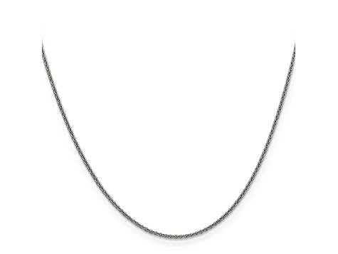 14k White Gold 1.5mm Solid Polished Cable Chain 16 Inches