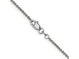 14k White Gold 1.5mm Solid Polished Cable Chain 24 Inches
