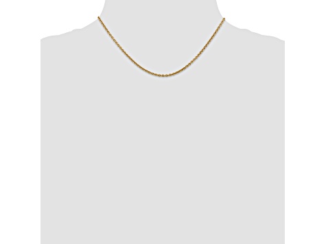 14k Yellow Gold 2.2mm Solid Polished Cable Chain 16 Inches