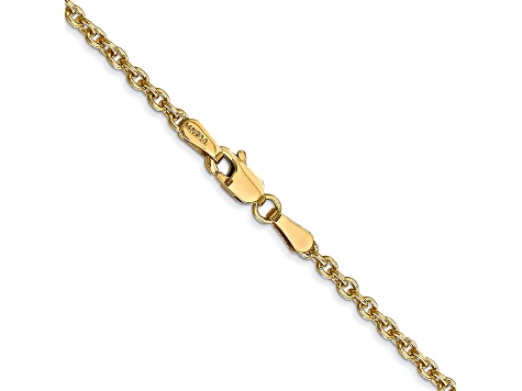 14k Yellow Gold 2.2mm Solid Polished Cable Chain 18 Inches