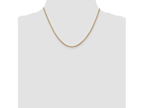 14k Yellow Gold 2.2mm Solid Polished Cable Chain 18 Inches