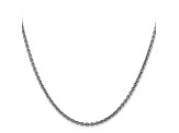 14k White Gold 2.20mm Cable Chain 24 Inches