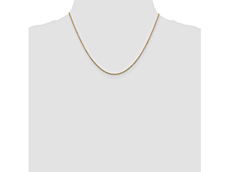 14k Yellow Gold 1.45mm Solid Diamond Cut Cable Chain 18 Inches