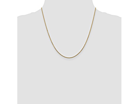 14k Yellow Gold 1.45mm Solid Diamond Cut Cable Chain 20 Inches