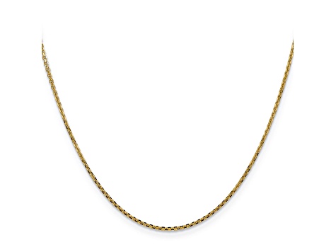 14k Yellow Gold 1.45mm Solid Diamond Cut Cable Chain 24 Inches