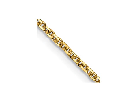 14k Yellow Gold 1.45mm Solid Diamond Cut Cable Chain 24 Inches
