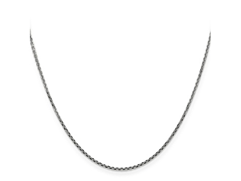 14k White Gold 1.45mm Solid Diamond Cut Cable Chain 20 Inches