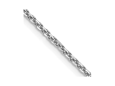 14k White Gold 1.45mm Solid Diamond Cut Cable Chain 20 Inches