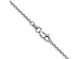 14k White Gold 1.45mm Solid Diamond Cut Cable Chain 24 Inches