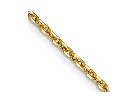 14k Yellow Gold 1.65mm Solid Diamond Cut Cable Chain 16 Inches