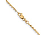 14k Yellow Gold 1.65mm Solid Diamond Cut Cable Chain 18 Inches
