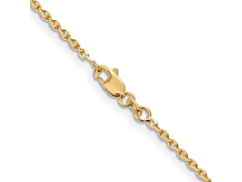 14k Yellow Gold 1.65mm Solid Diamond Cut Cable Chain 20 Inches