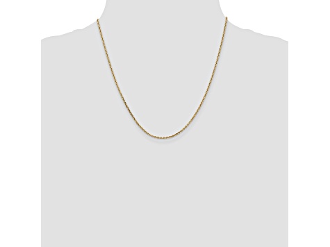 14k Yellow Gold 1.65mm Solid Diamond Cut Cable Chain 20 Inches