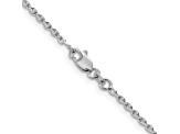 14k White Gold 1.65mm Solid Diamond Cut Cable Chain 18 Inches