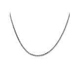 14k White Gold 1.65mm Solid Diamond Cut Cable Chain 24 Inches