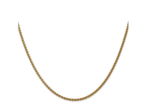 14k Yellow Gold 1mm Solid Polished Wheat Chain 16 Inches