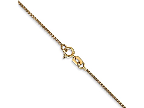 14k Yellow Gold 1mm Solid Polished Wheat Chain 16 Inches