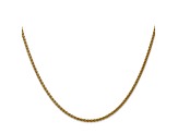 14k Yellow Gold 1mm Solid Polished Wheat Chain 18 Inches