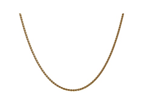 14k Yellow Gold 1mm Solid Polished Wheat Chain 20 Inches