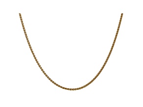 14k Yellow Gold 1mm Solid Polished Wheat Chain 20 Inches