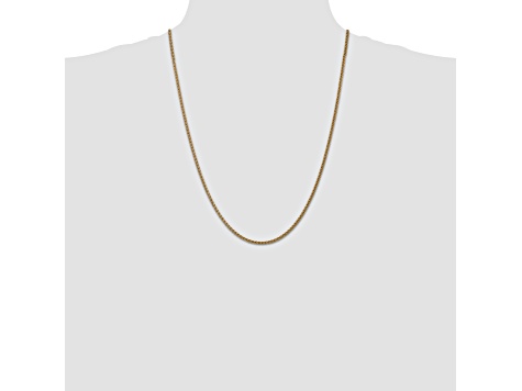 14k Yellow Gold 1mm Solid Polished Wheat Chain 24 Inches