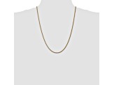 14k Yellow Gold 1mm Solid Polished Wheat Chain 24 Inches