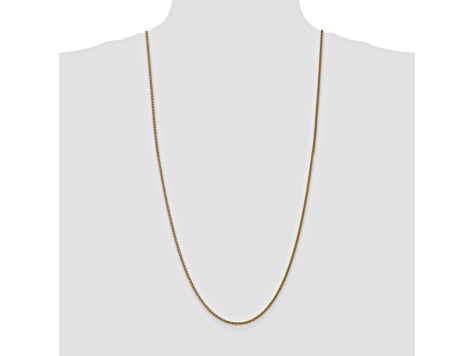 14k Yellow Gold 1mm Solid Polished Wheat Chain 30 Inches