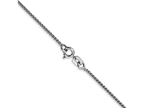 14k White Gold 1mm Wheat Pendant Chain 20 Inches