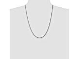 14k White Gold 1mm Wheat Pendant Chain 24 Inches