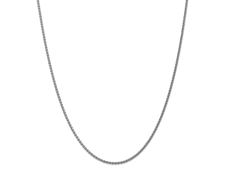 14k White Gold 1mm Solid Polished Wheat Chain 22 Inches