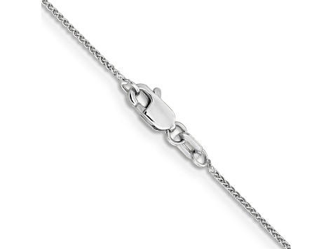 14k White Gold 0.80mm Wheat Chain 16 Inches