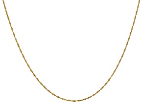 14k Yellow Gold 1mm Diamond Cut Singapore Chain 16 Inches