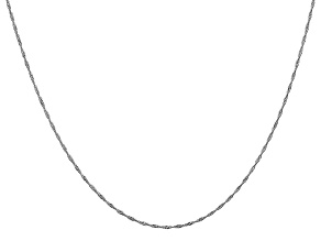 14k White Gold 1mm Polished Singapore Chain 16 Inches