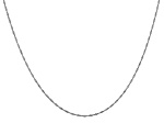 14k White Gold 1mm Polished Singapore Chain 30 Inches